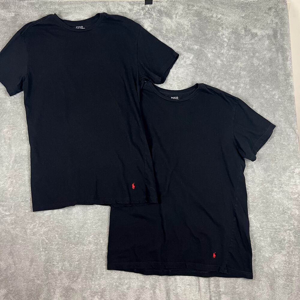 Lot of 2‎ Polo Ralph Lauren T Shirt Mens XL Black Basics Lightweight